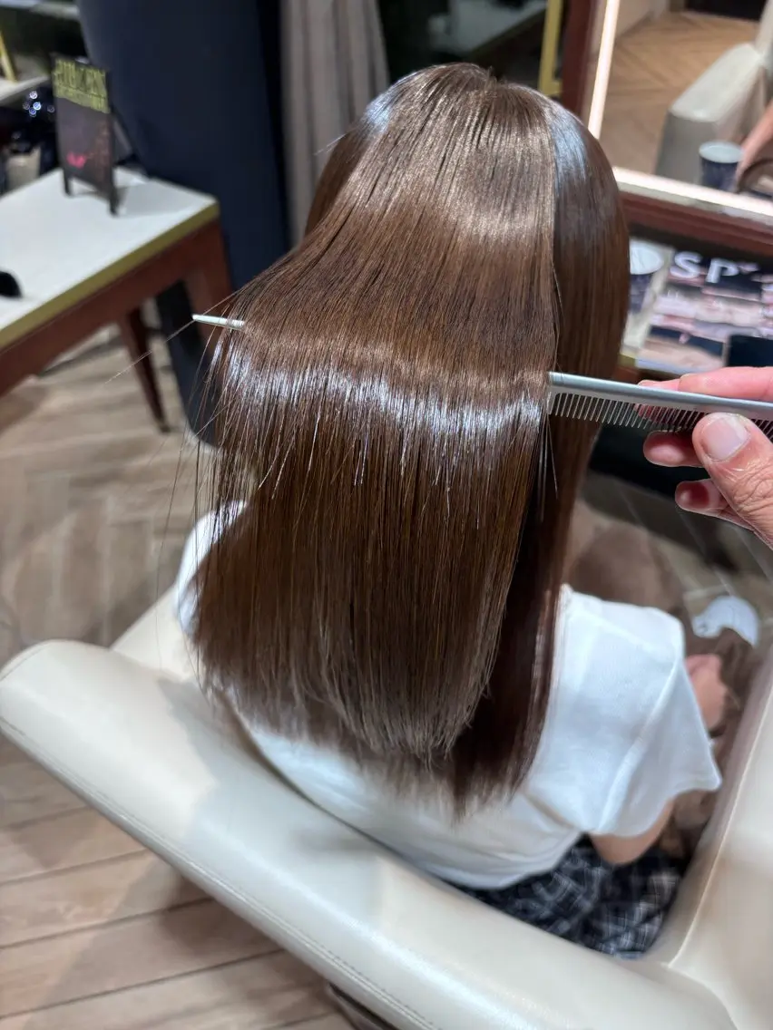 ロング 縮毛矯正 山中 あるのヘアスタイル
