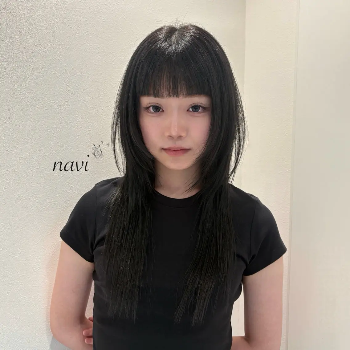 ロング ハッシュカット ハイレイヤー レイヤーカット navi/レイヤー ハッシュカット/愛華のヘアスタイル
