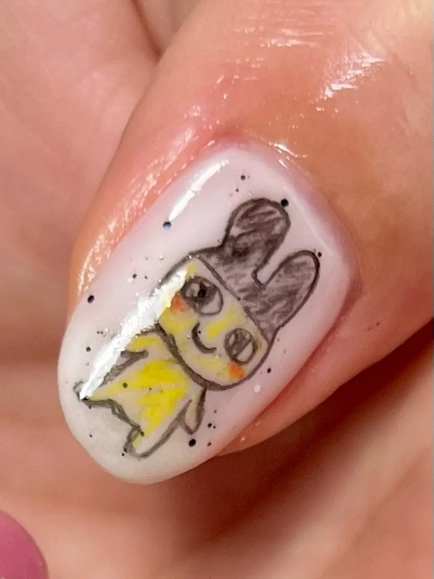 ネイル ハンドネイル tsumeya ゆるかわ手描きネイルのネイルデザイン