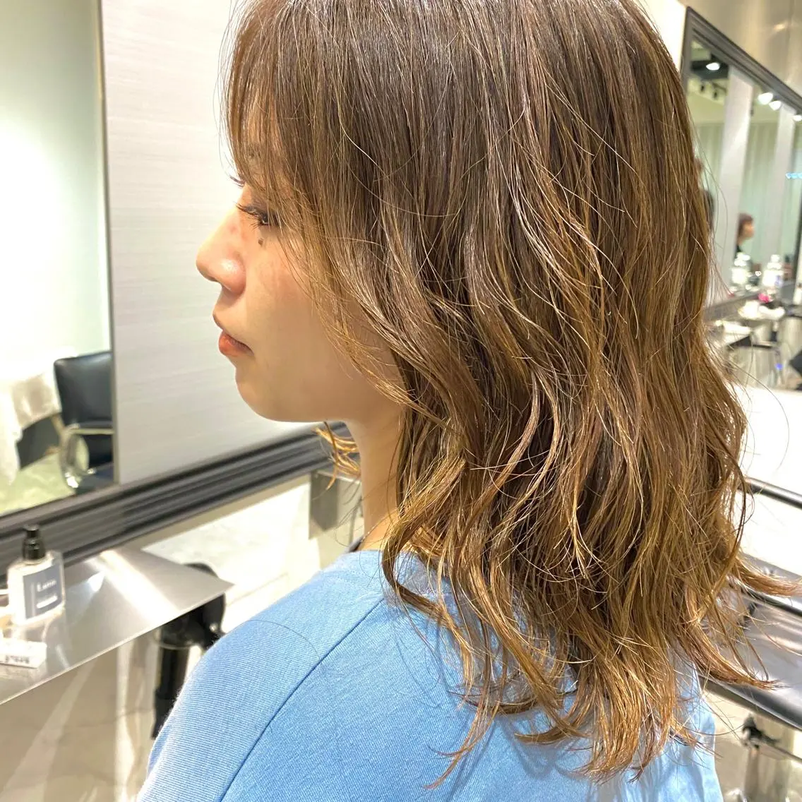 セミロング カラー ハイライトカラー ハイライト 増子 祐太朗のヘアスタイル