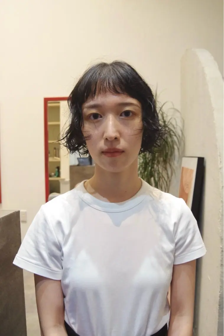 ショート パーマ ボブ 顔まわりレイヤー レイヤーカット ショート& パーマ　坂本のヘアスタイル