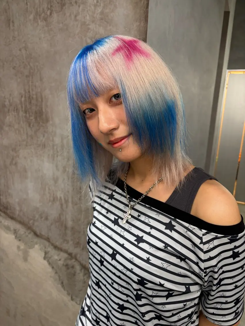 ミディアム カラー ヘアカラー デザインカラー /rioのヘアスタイル