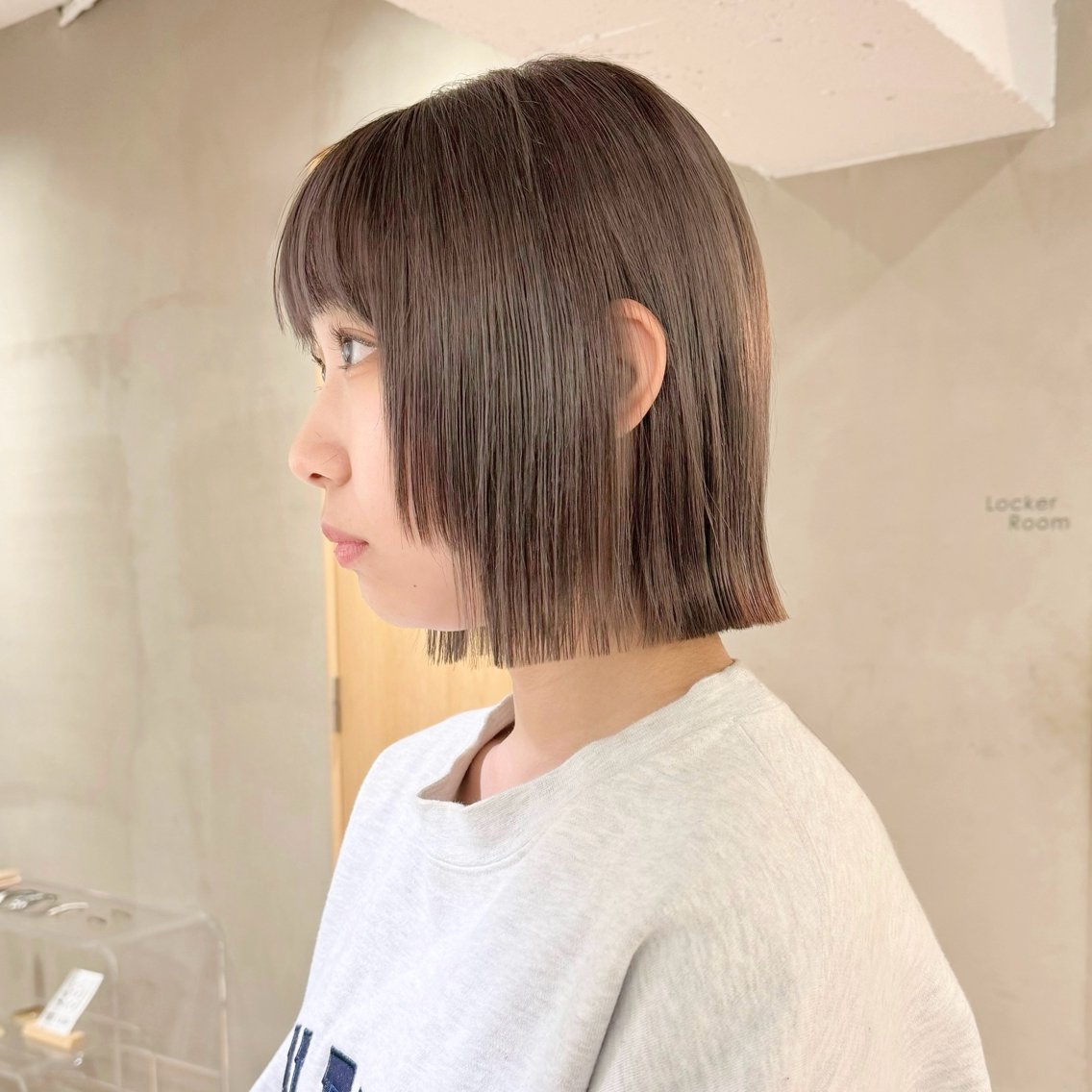 ミディアム カラー ボブ 縮毛矯正 カット 縮毛矯正 ボブ/レイヤー/栄 🌟梅田盛一のヘアスタイル