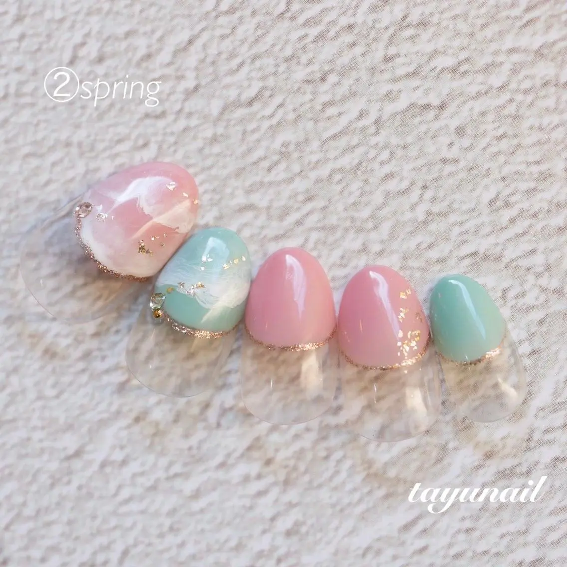 ネイル アートネイル ブルー フレンチネイル ジェルネイル ワンカラーネイル ネイルサロン 【たゆnail】のネイルデザイン