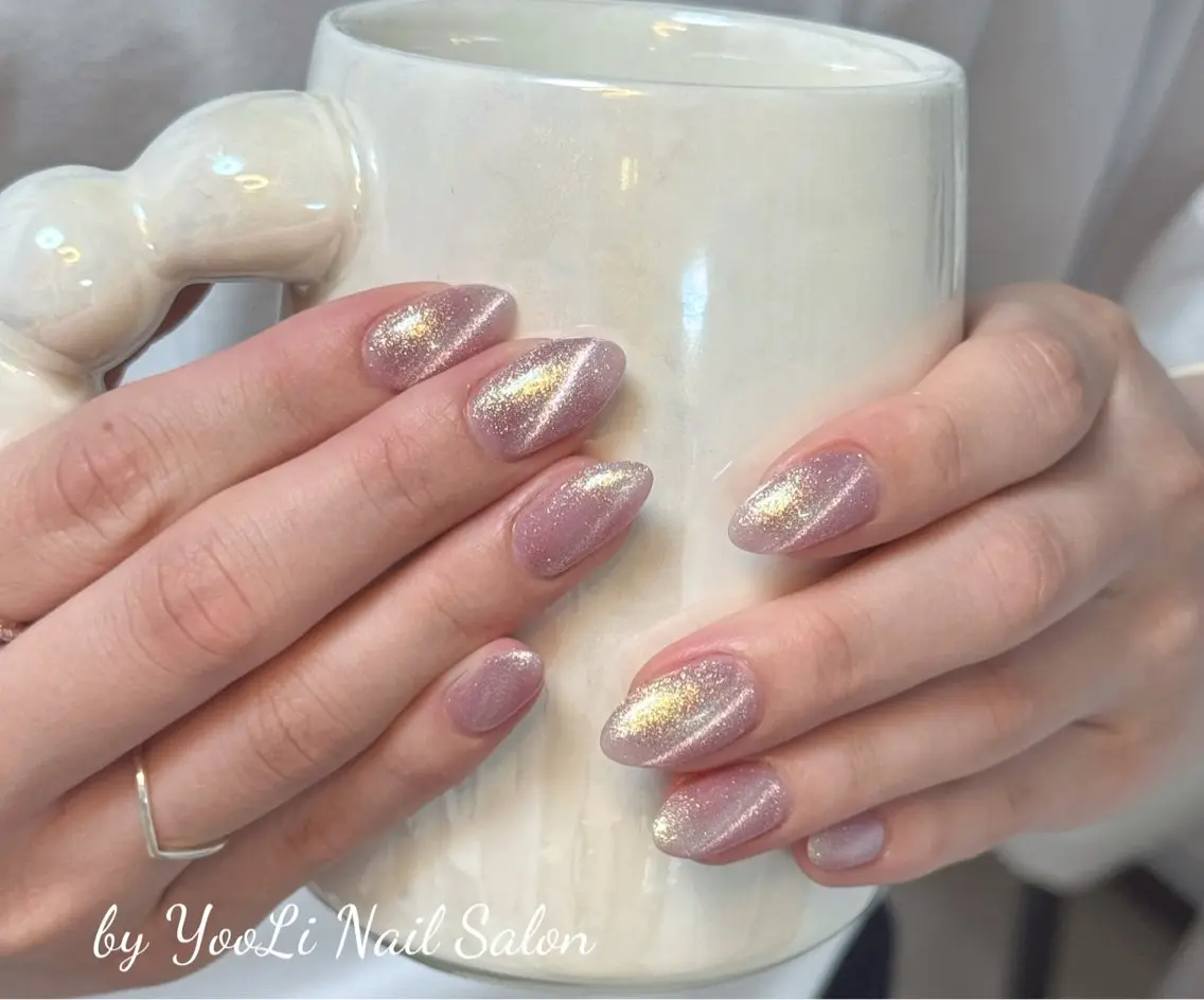ネイル アートネイル オーロラネイル チークネイル フレンチネイル ガラスフレンチ ハンドネイル 🎀🎀YooLi Nail Salonのネイルデザイン