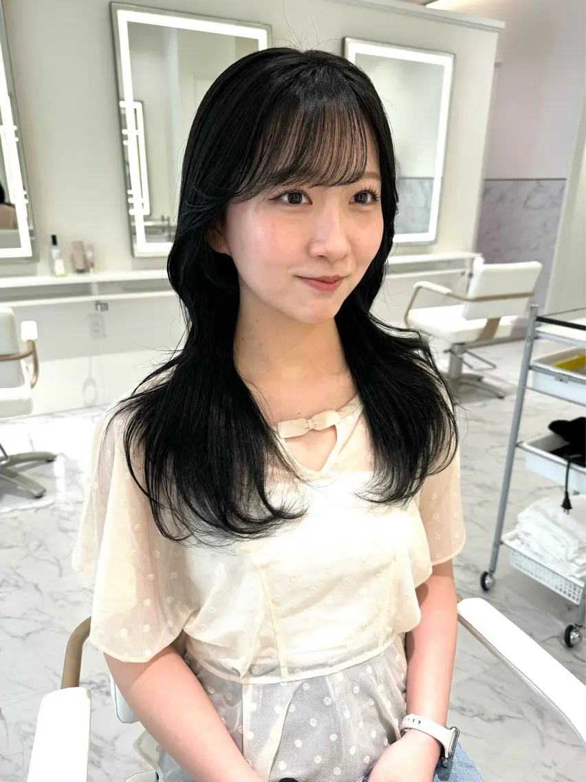 ロング カラー ヘアカラー トリートメント ParveMix🍀 藤原愛未のヘアスタイル