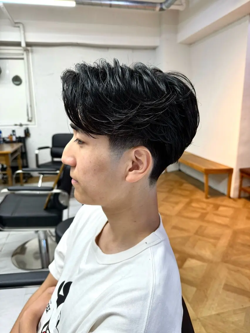 ミディアム パーマ メンズ カット パーマ 立川メンズ特化/ パーマ職人/氣田瞬介のヘアスタイル