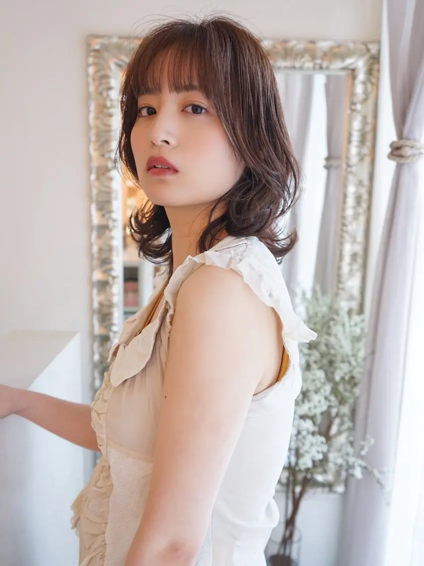 ミディアム カラー カット ヘアカラー トリートメント 花井 啓好のヘアスタイル