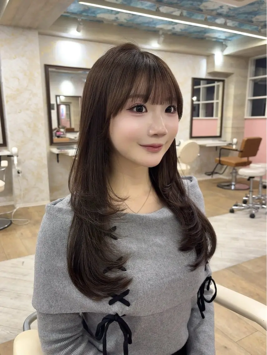 前髪 顔周りカット＋透明感カラー＋4stepトリートメント🧁⋆˙⟡🍒の写真