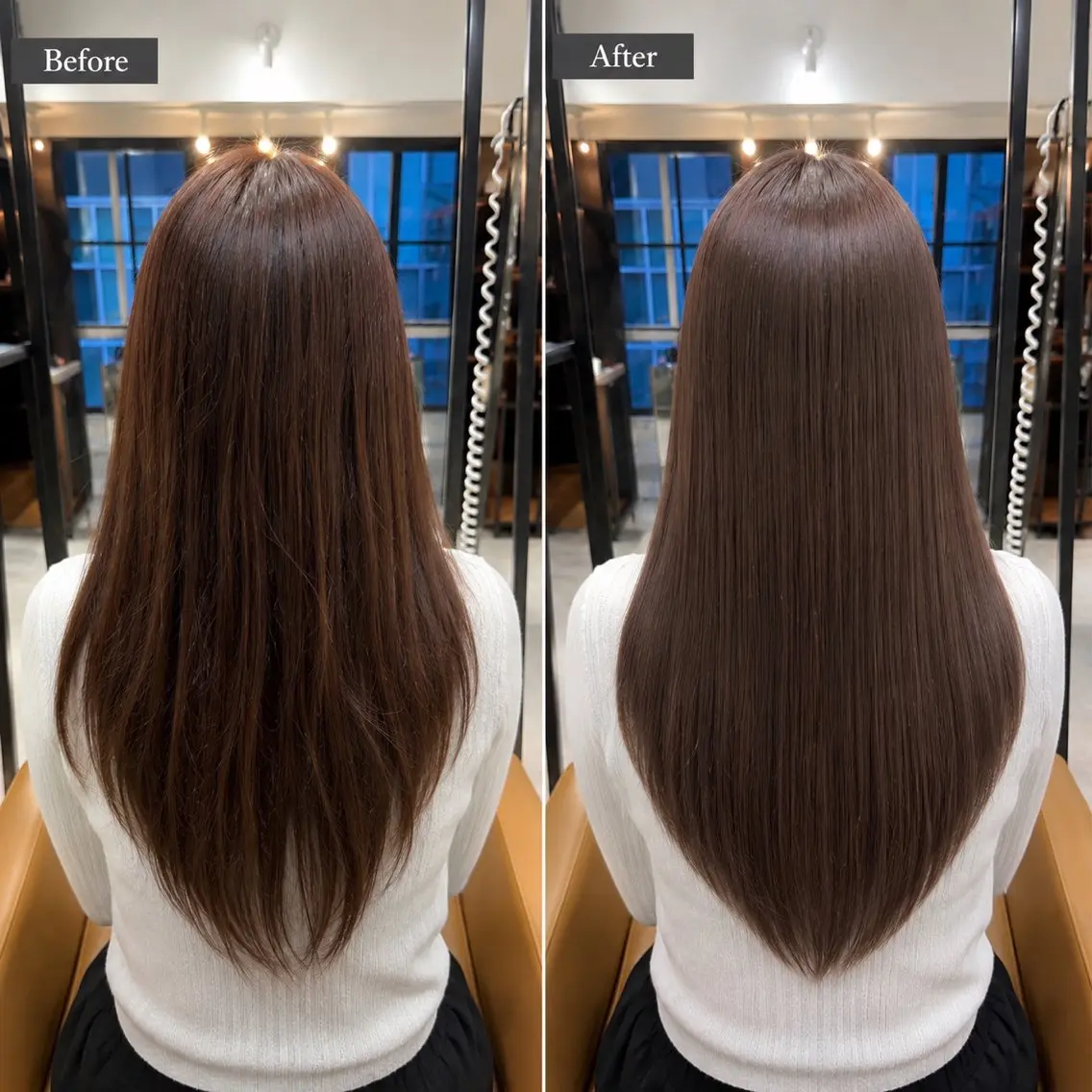 ロング 縮毛矯正 カット ヘアカラー 縮毛矯正 👑髪質改善/透明感 カラー/レイヤー/Uのヘアスタイル