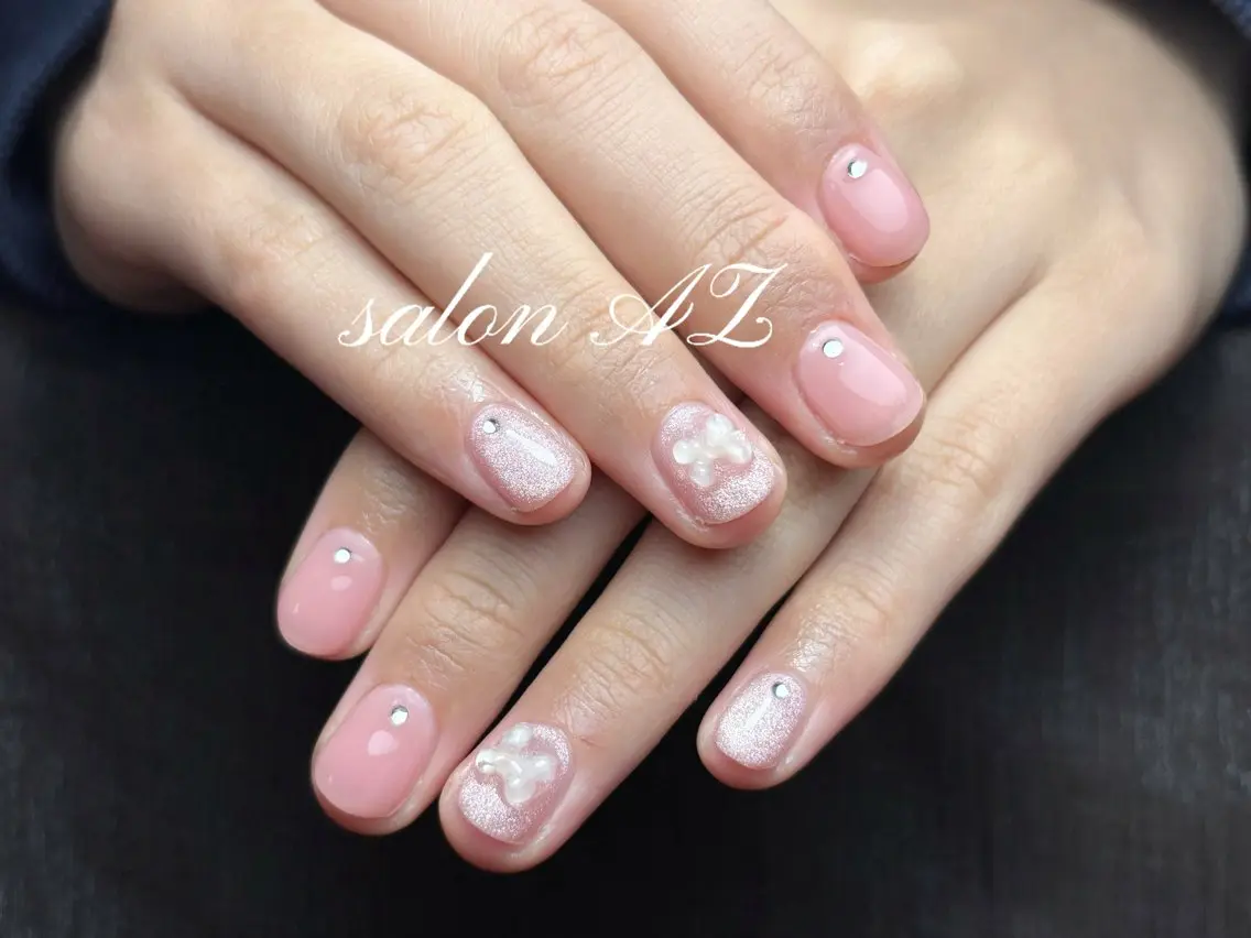 ネイル 長さ出し フットネイル フレンチネイル マグネットネイル ニュアンスネイル salon AZのネイルデザイン