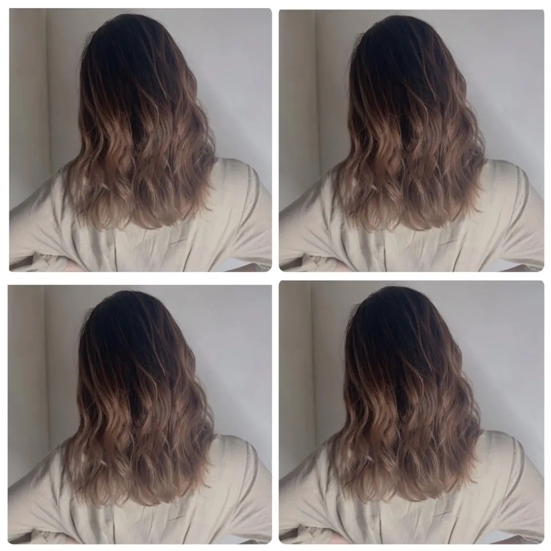 セミロング カラー アッシュ バレイヤージュ ブリーチ デザインカラー グレージュ カット ヘアカラー トリートメント 京都大人女性ショート 徒歩1分/秋山のヘアスタイル