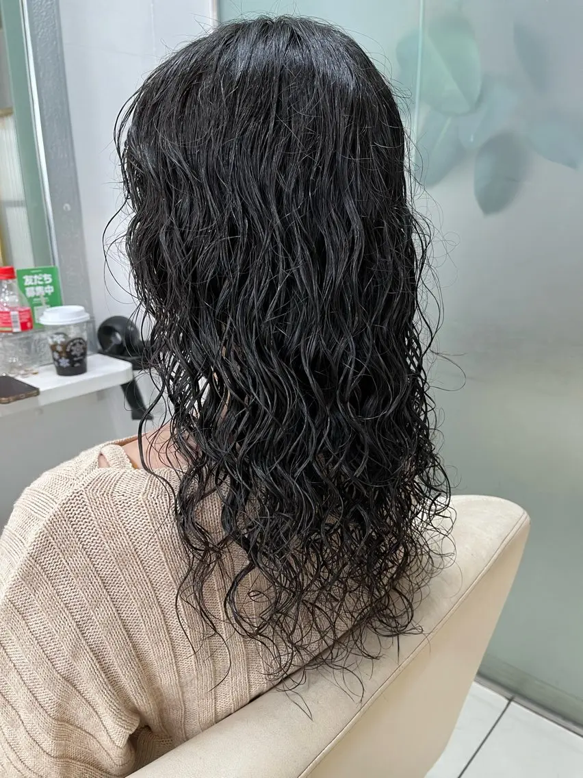 セミロング パーマ セミロングパーマ 柳川 玲也のヘアスタイル