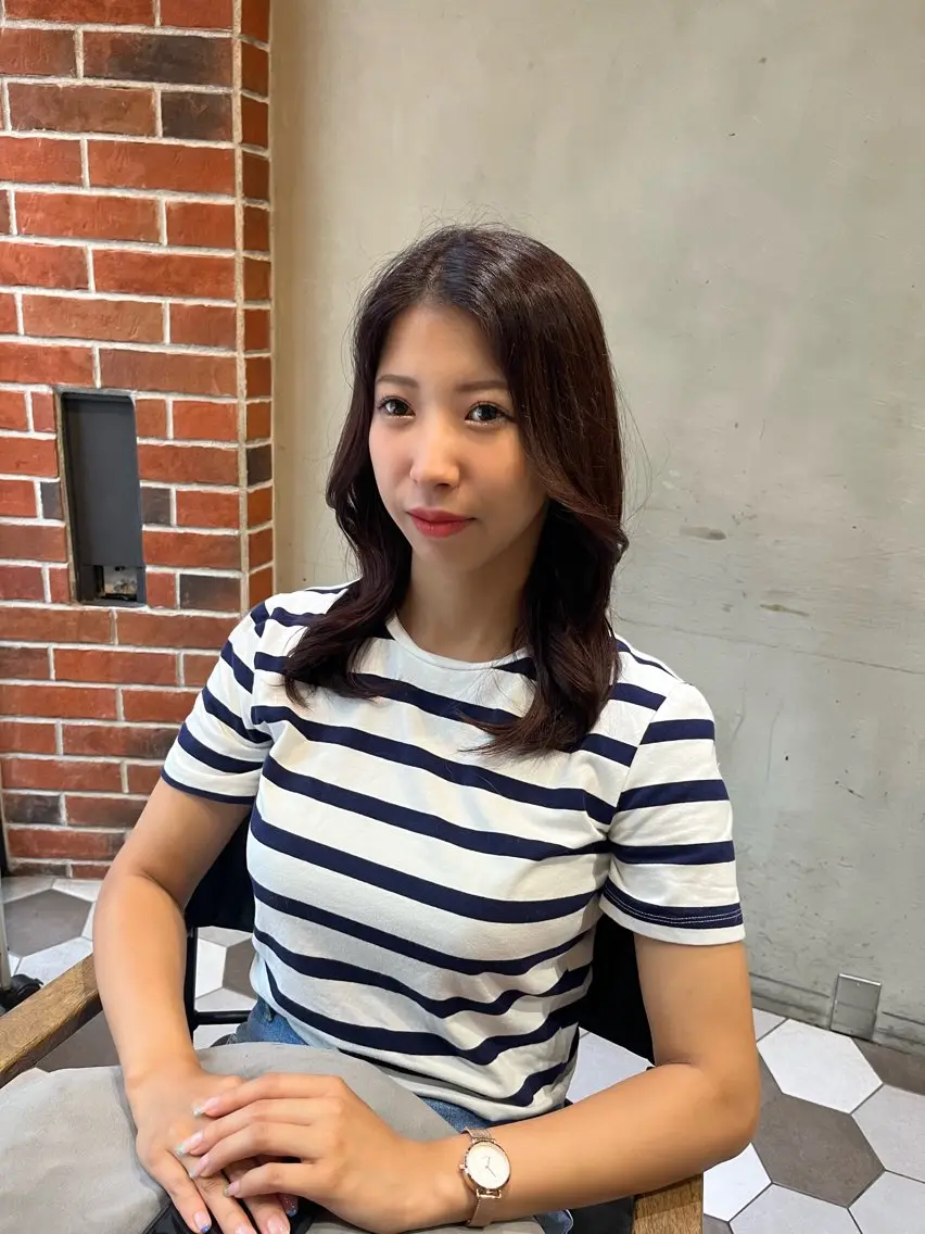 セミロング カラー ヘアアレンジ 似合わせ顔まわり カット💛森尾真由美のヘアスタイル