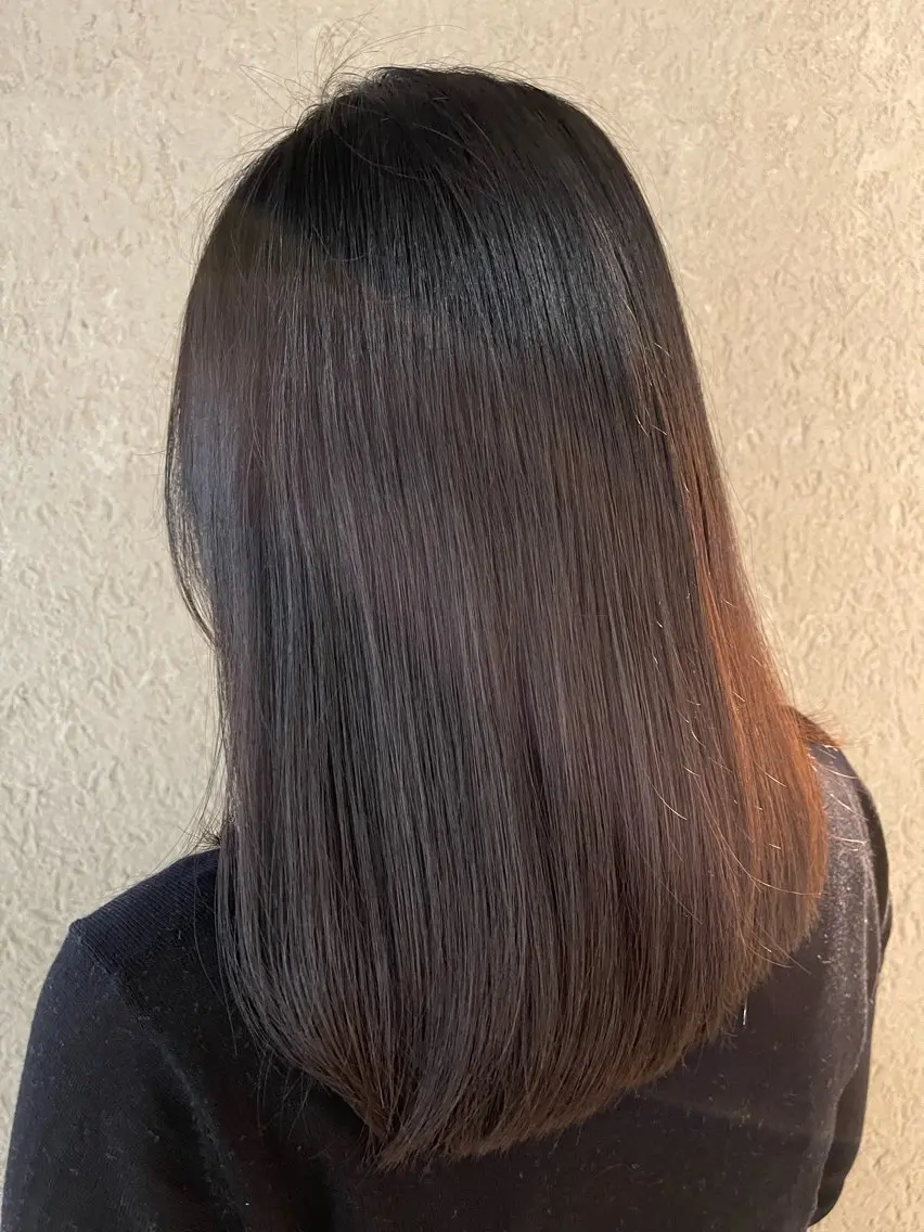 セミロング ヘアカラー トリートメント ヘッドスパ ヘアセット Heart box 仲嶺　瑠輝のヘアスタイル