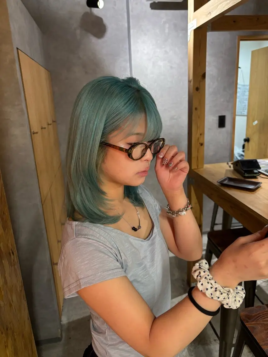 カラー ミント ヘアカラー 中村 岳のヘアスタイル