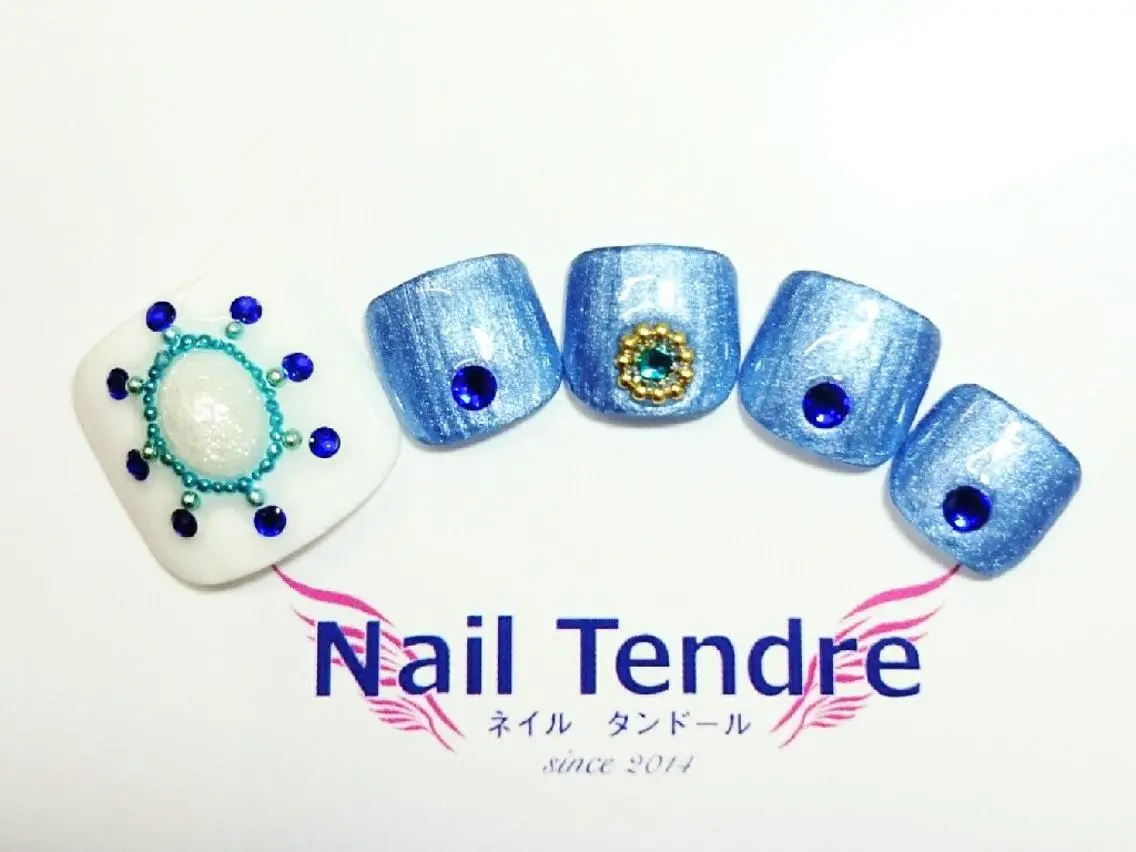 ネイル アートネイル ジェルネイル ソフトジェル ストーンネイル フットネイル Nail  Tendreのネイルデザイン