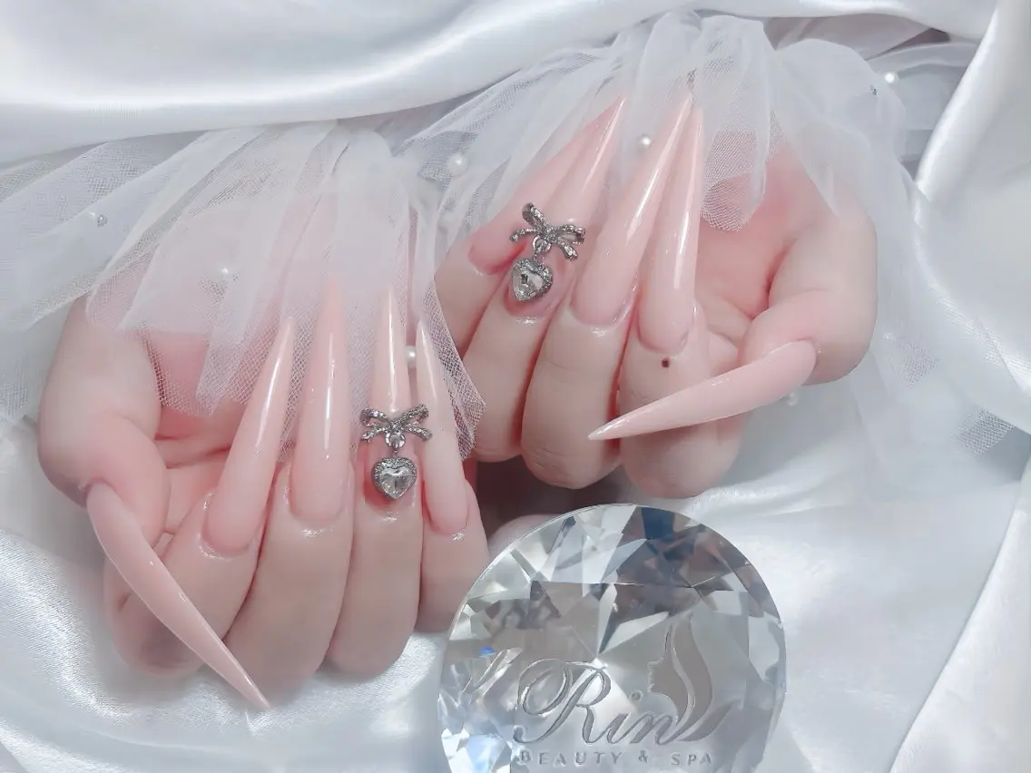 ネイル ブルー ジェルネイル ガーリー グラデーション グリーン Rin Nail 新大久保店のネイルデザイン