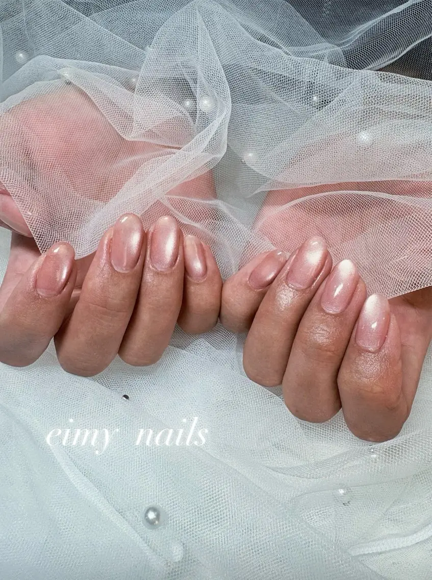 ネイル マグネットネイル マグネットワンカラー オフィスネイル ワンカラーネイル 春ネイル ハンドネイル eimy nails♡のネイルデザイン