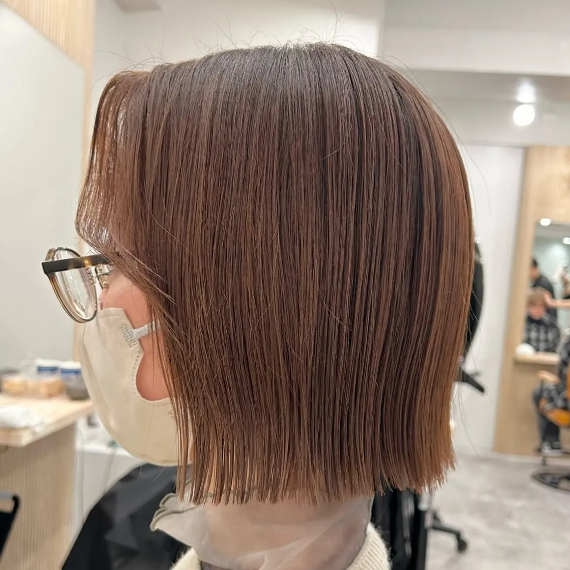 ショート 切りっぱなしボブ ボブ カット トリートメント TIES/艶髪/透明 感カラー🌷トーコのヘアスタイル