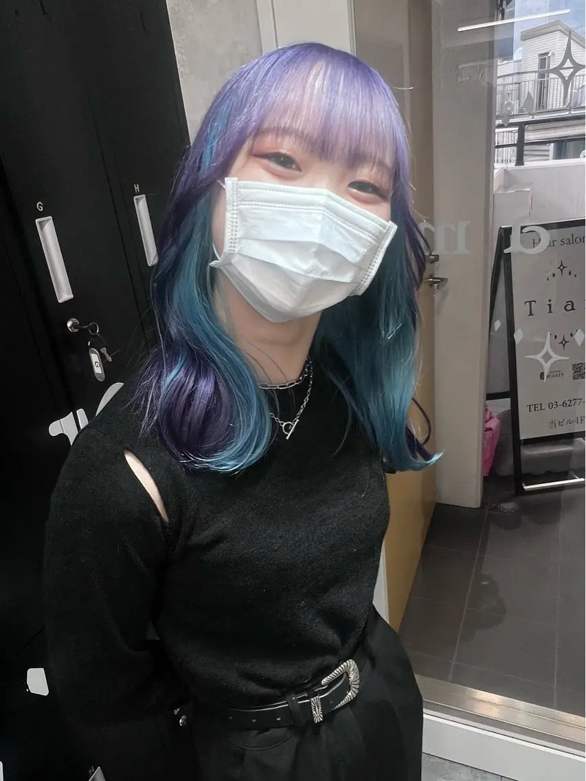 セミロング カラー カット ヘアカラー ダブルカラー特化💍 tiam💍韓国ヘアのヘアスタイル