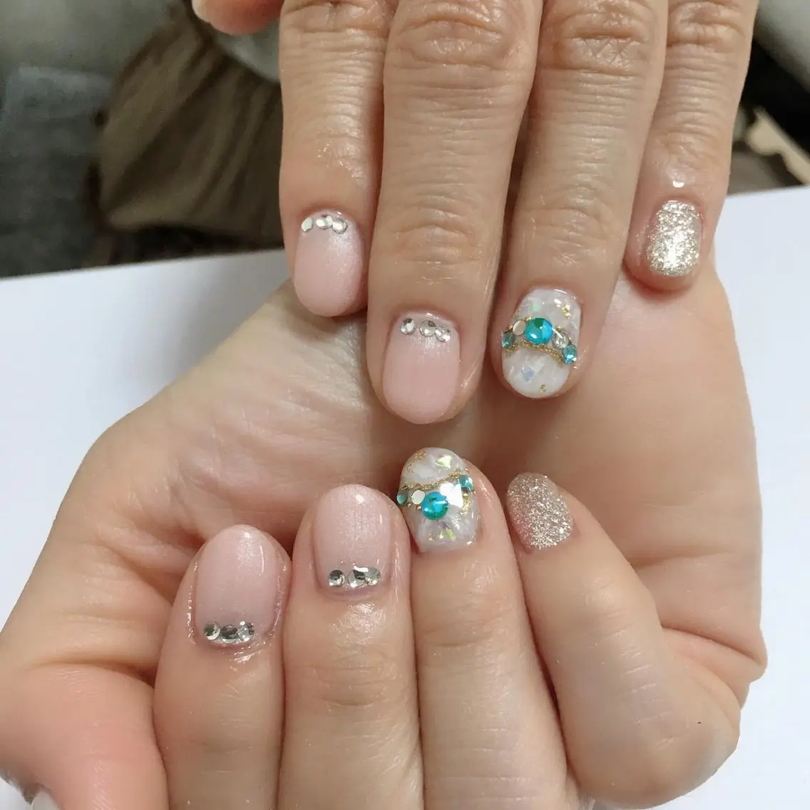 ネイル アートネイル 大理石ネイル(マーブル) ワンカラーネイル ストーンネイル Nono Nail ノノネイルのネイルデザイン