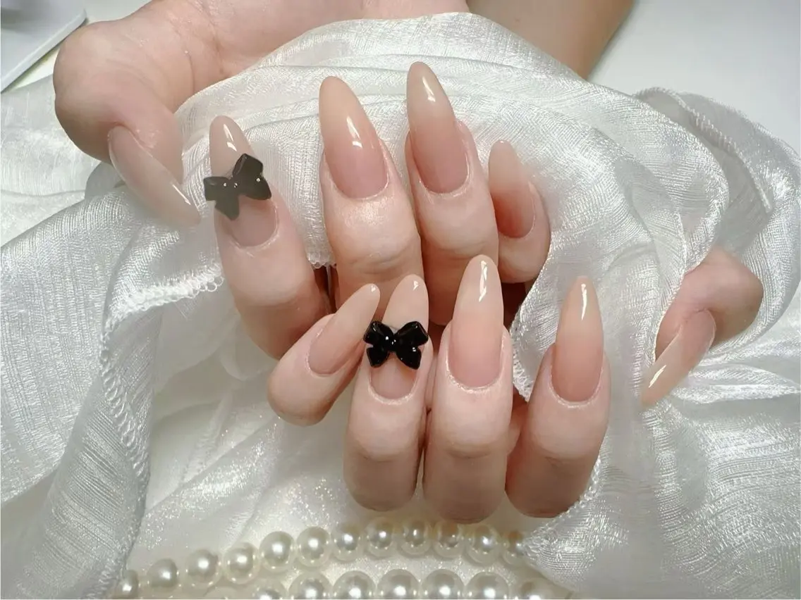 ネイル アートネイル クリアネイル 成人式 長さ出し フラッシュネイル ハンドネイル かすみ ✨のネイルデザイン