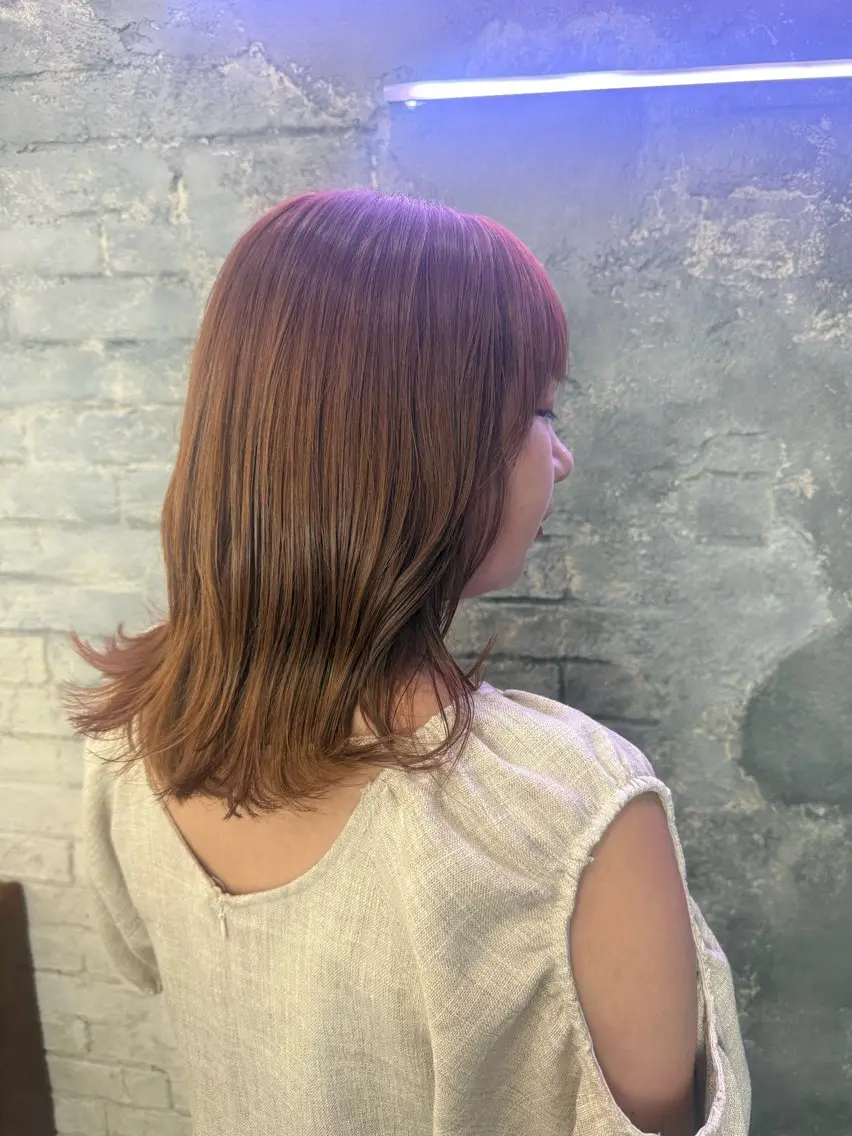 カラー ブリーチ ブラウンカラー ダブルカラー ブリーチなしカラー オレンジ 韓国ヘア✨グレージュ カラーasamiのヘアスタイル