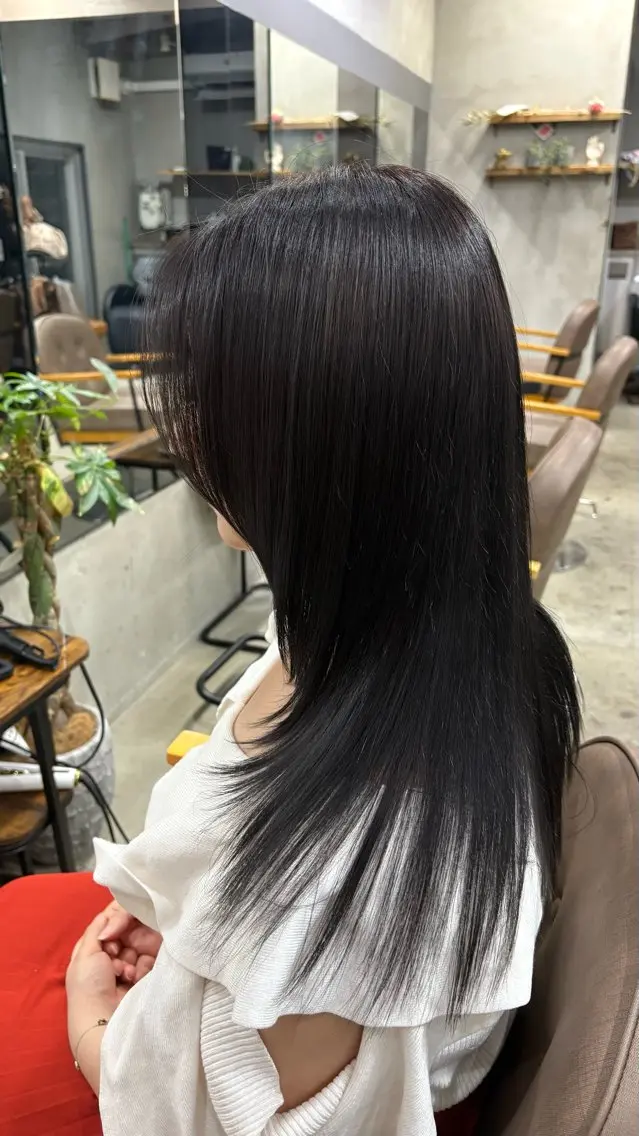 セミロング カラー ヘアカラー トリートメント 天神/ハイトーン/艶 カラー/Miharuのヘアスタイル