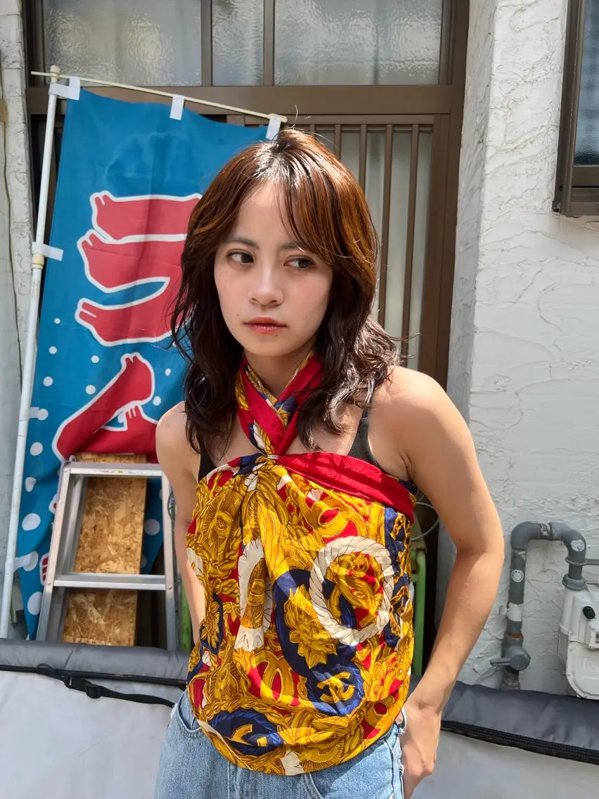 セミロング カラー 黒髪 ブリーチ 透明感カラー 顔周りカット レイヤーカット ヘアカラー トリートメント 透明感/レイヤー 🇰🇷tomonaのヘアスタイル