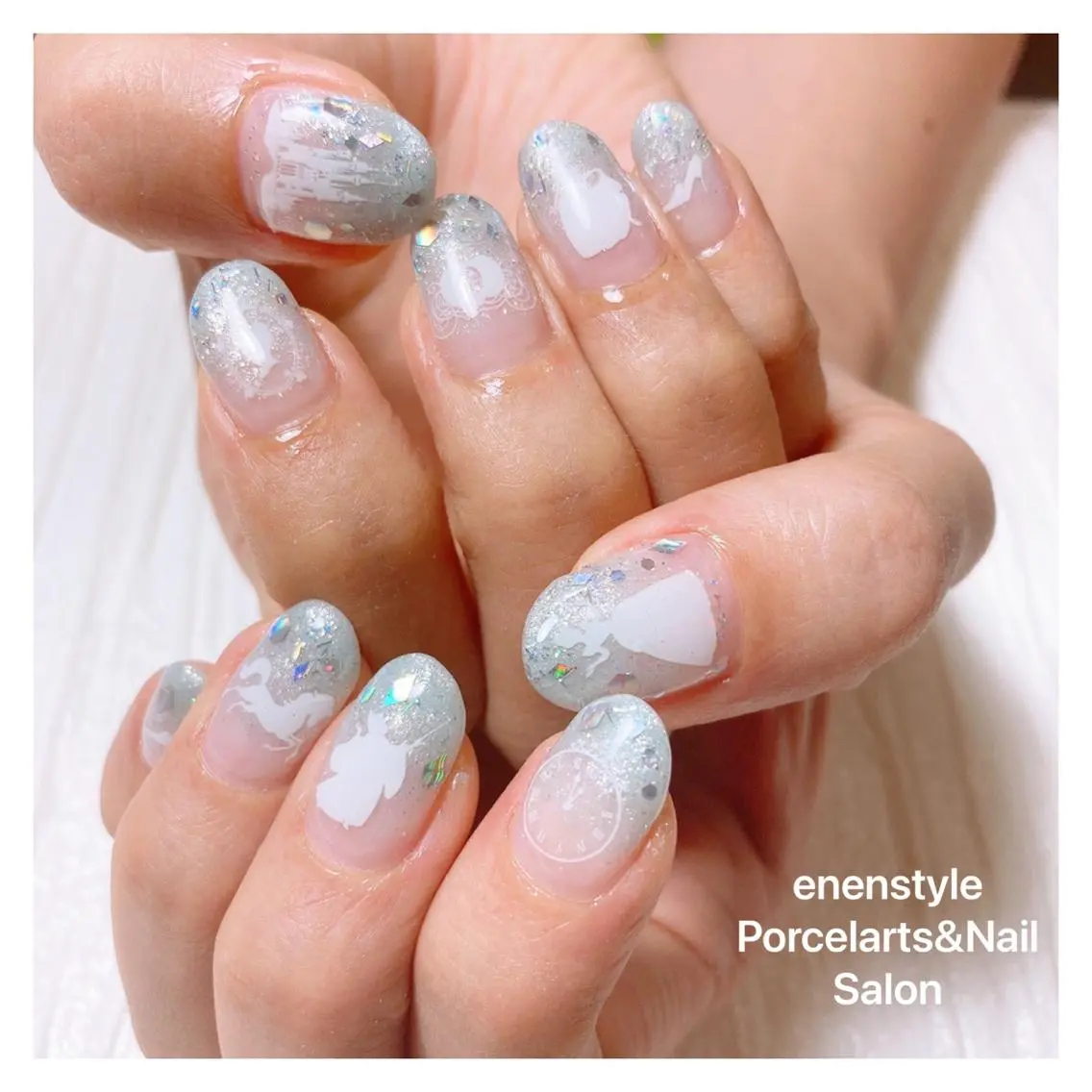 ミディアム ネイル ハンドネイル 🐾enen style 🐾のネイルデザイン