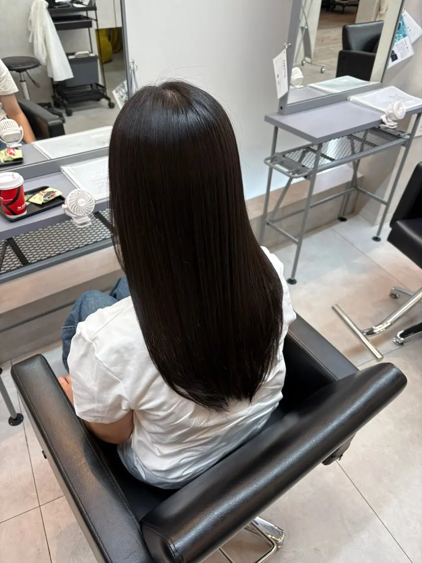 ロング 縮毛矯正 茶谷 沙穂のヘアスタイル