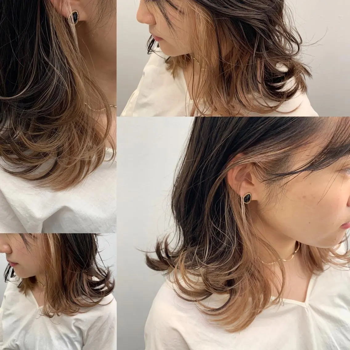 セミロング カラー ヘアアレンジ ベージュカラー 透明感カラー ダークグレー ダークグレージュ グラデーションカラー パーマモデル募集中 ✨Ukyoのヘアスタイル