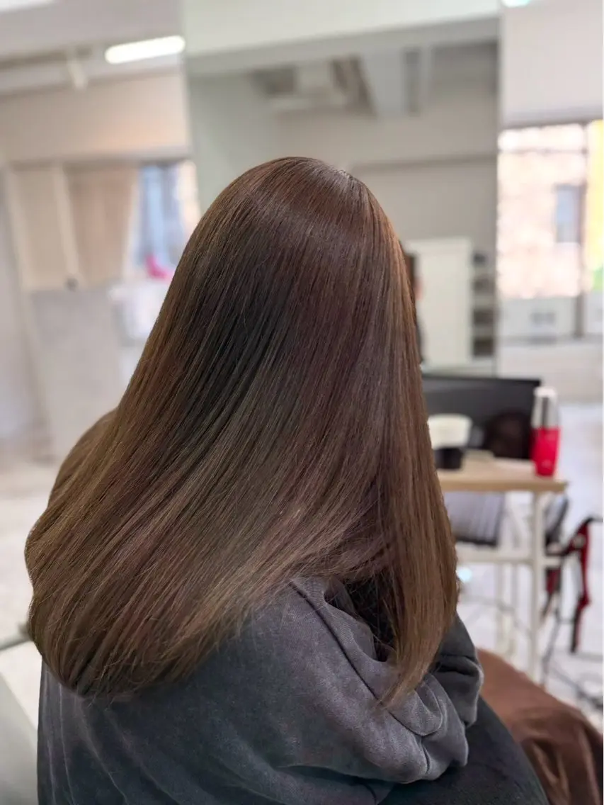 セミロング カラー ブラウンカラー ナチュラルブラウン ヘアカラー 髪質改善Acero. shoyaのヘアスタイル