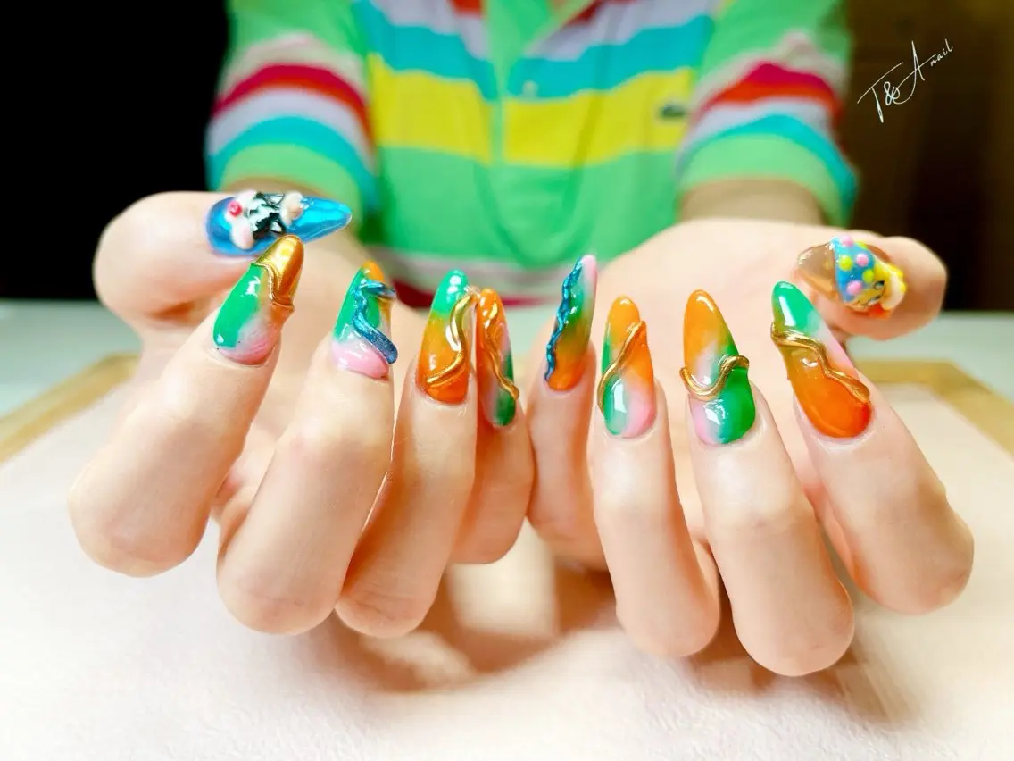 ネイル 長さ出し ジェルネイル ロングネイル スカルプネイル T&A nailのネイルデザイン