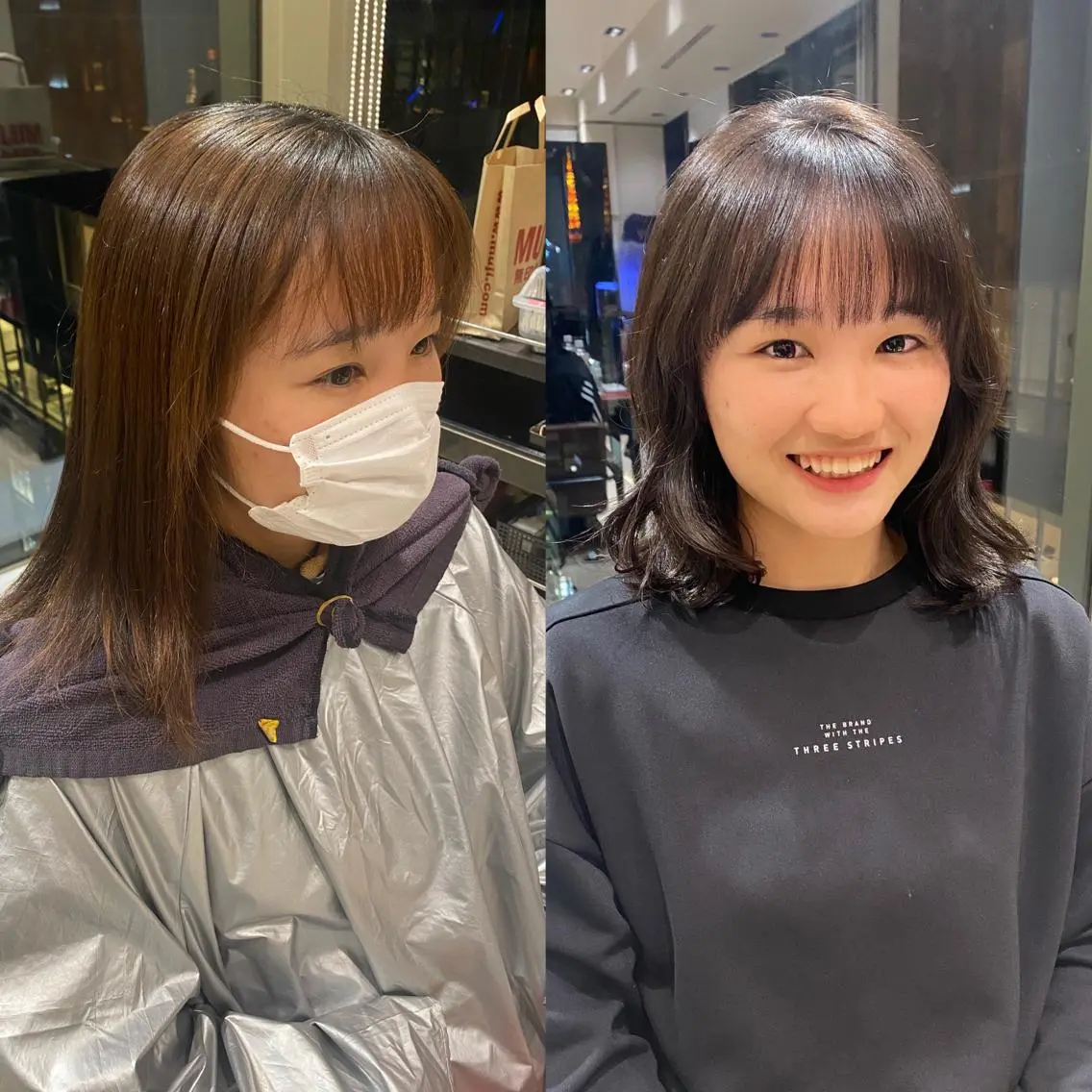ミディアム カラー 透明感カラー サイドバング 早朝セット☀️ レイヤー/Momoのヘアスタイル