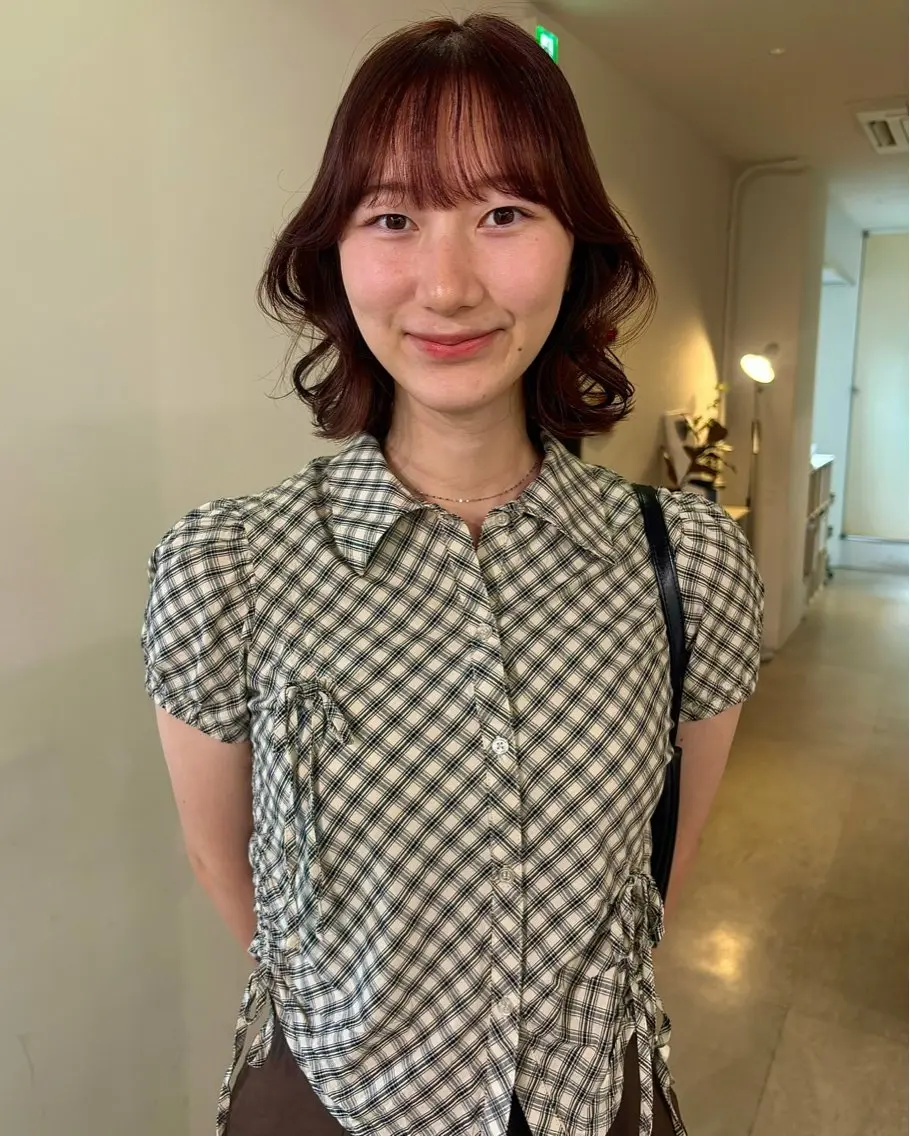 ミディアム ヘアカラー ナナ 福岡美容室のヘアスタイル