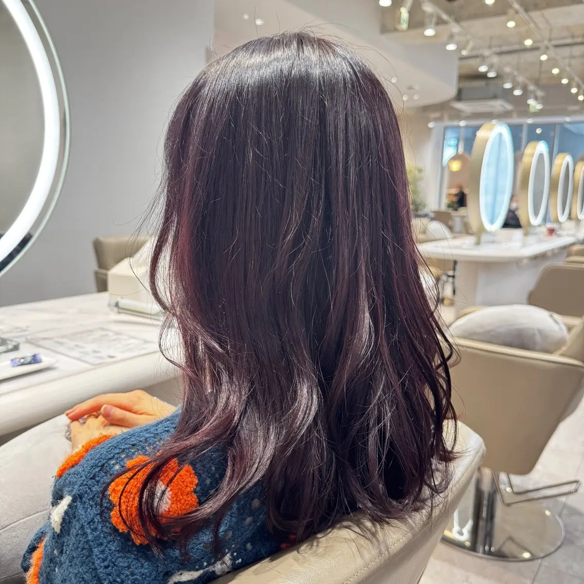 セミロング カラー ピンクカラー ローズカラー トリートメント ヘアカラー Agnos TAKEMURAのヘアスタイル