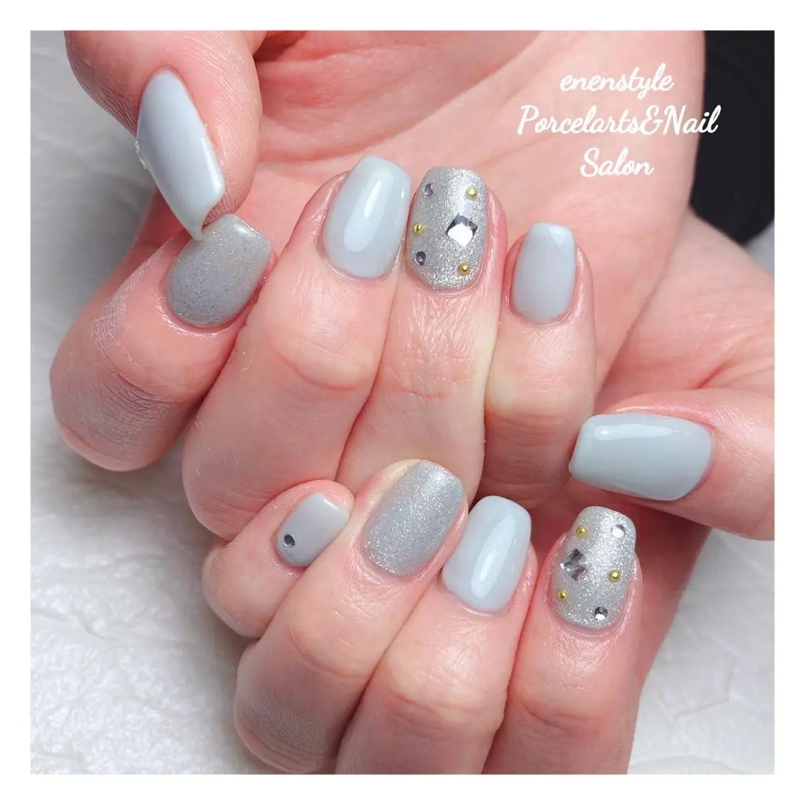 ミディアム ネイル 🐾enen style 🐾のネイルデザイン
