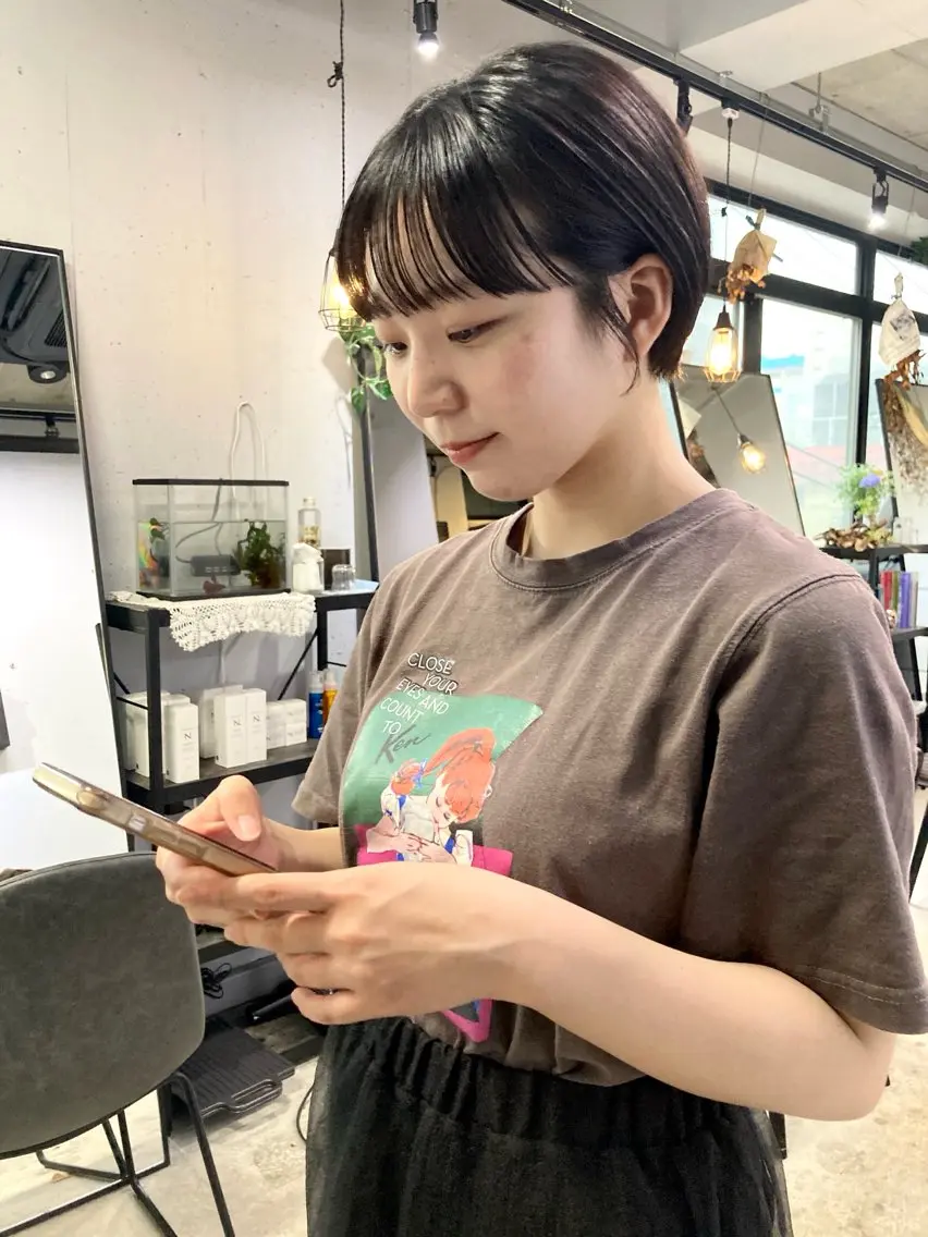 ショート 髪質改善 似合わせカット 縮毛矯正 トリートメント カット 新井 広樹のヘアスタイル