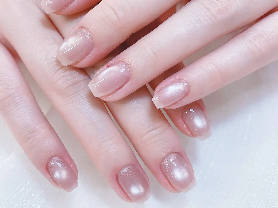 ネイル チークネイル 成人式 フレンチネイル グラデーション 氷ネイル・うるうるネイル ハンドネイル DUO MI nail salonのネイルデザイン
