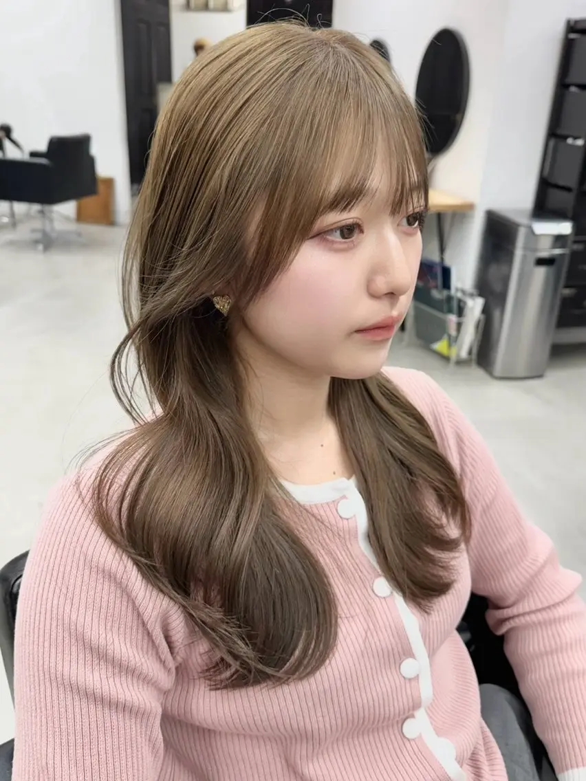 【人気No2】レイヤーカット+ブリーチなしダブルカラー+リッチトリートメント🔹ミニモ学割/韓国ヘアの写真