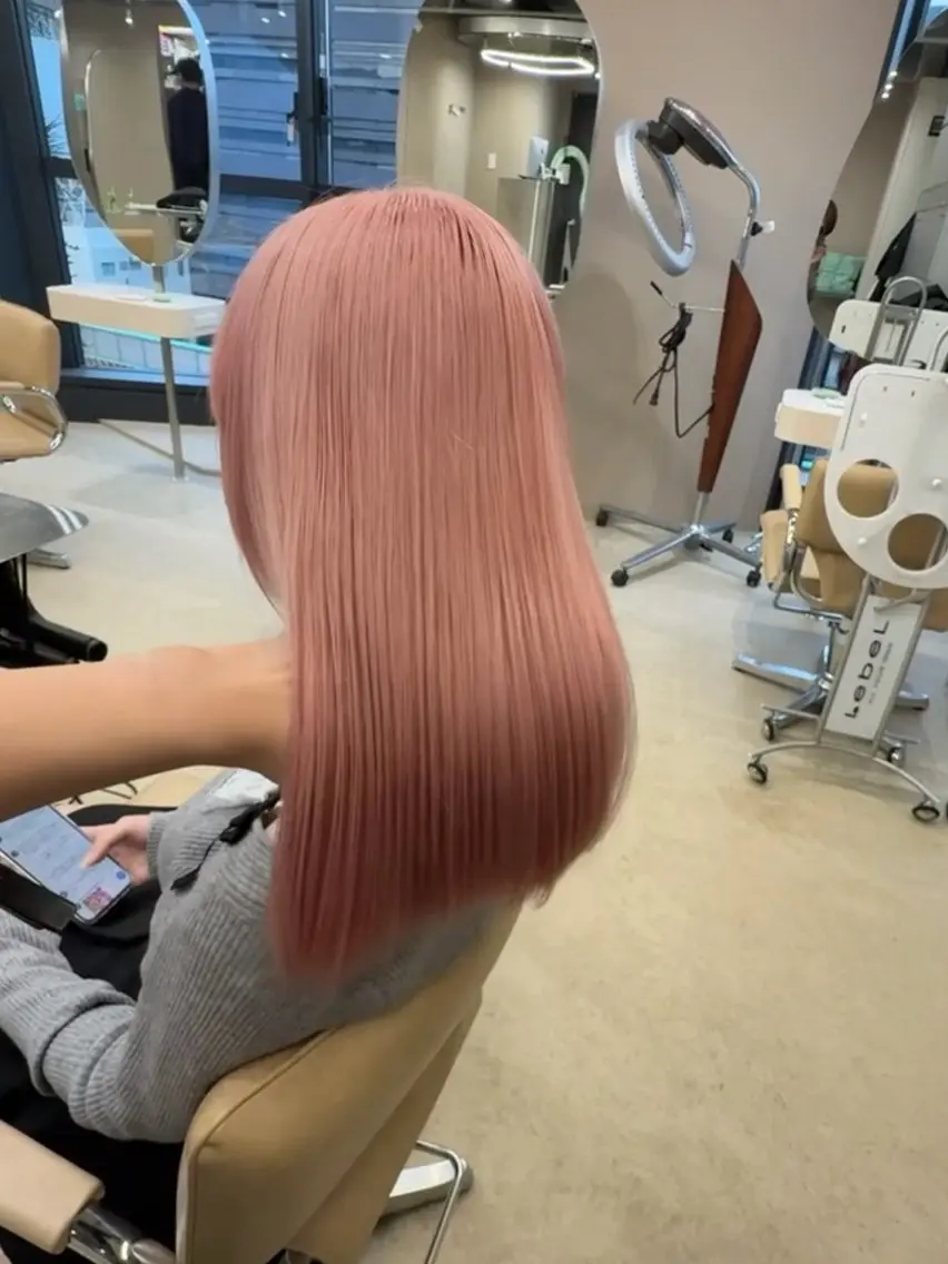 ロング ヘアカラー 💛ブリーチカラー /ブリーチ縮毛💛のヘアスタイル