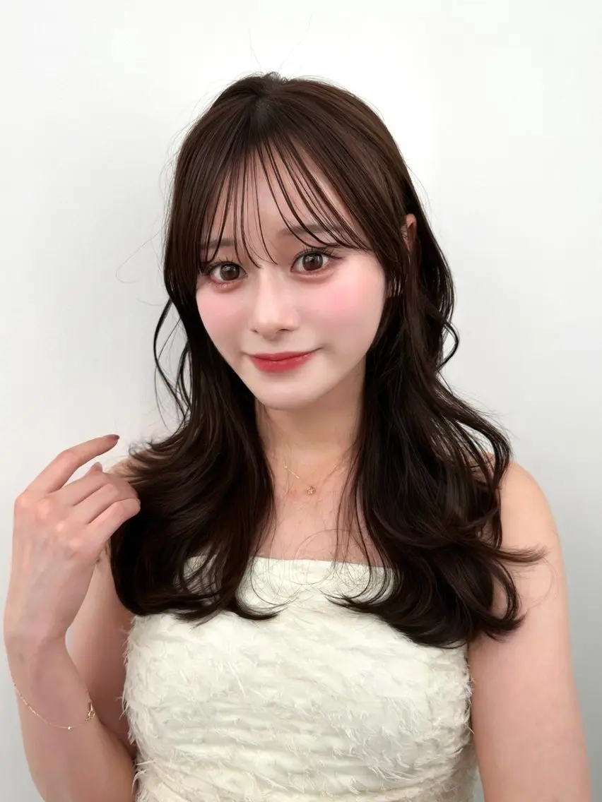 セミロング カット ヘアカラー トリートメント ヘッドスパ ヘアセット 前髪顔まわりカット 🌈中村海聖のヘアスタイル