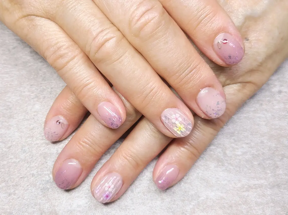 ネイル 桜ネイル ハンドネイル Coquille ネイル ハセガワのネイルデザイン