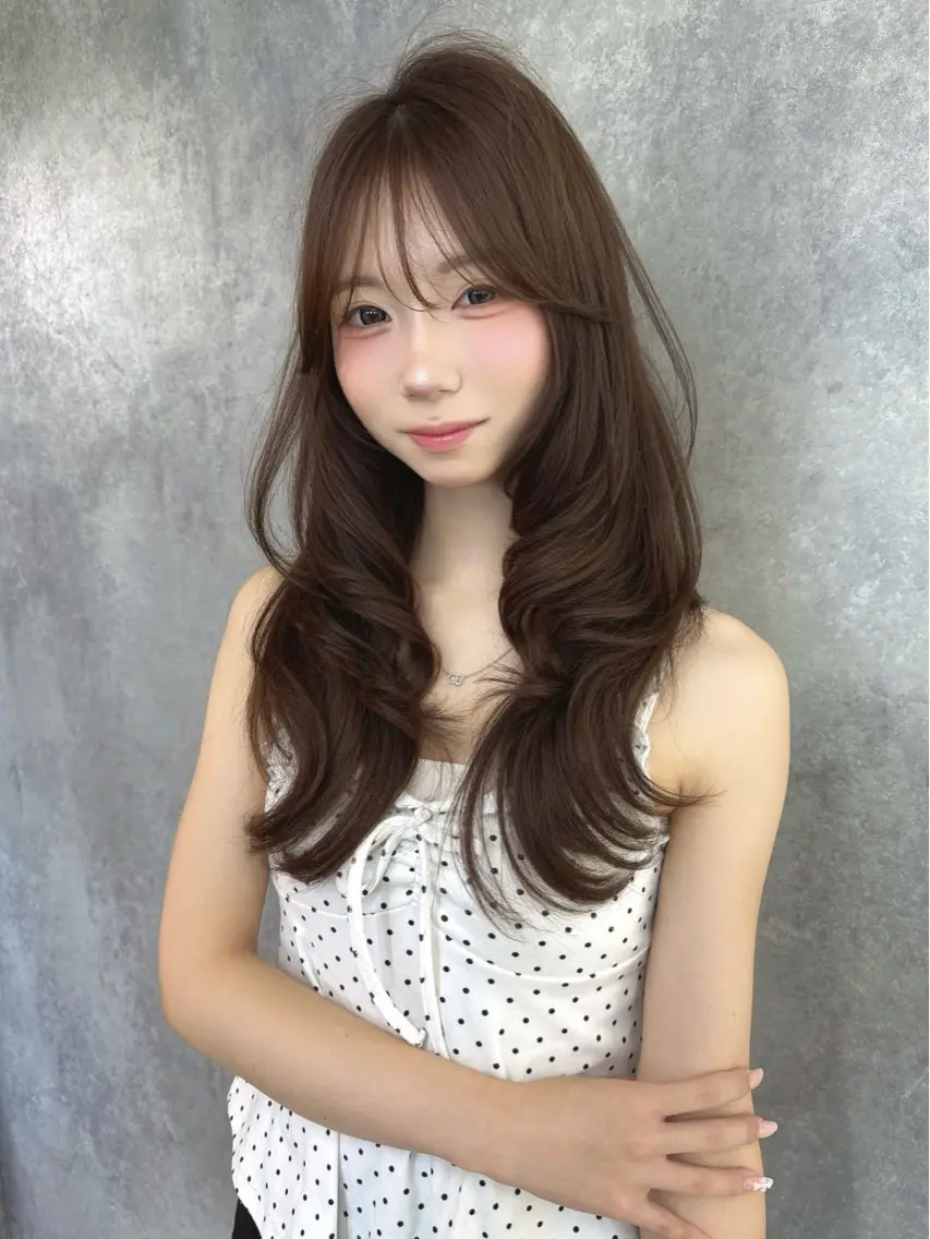 ロング ボブ ハイライト 髪質改善 カット ヘアカラー YUI/透明感 /艶カラーのヘアスタイル
