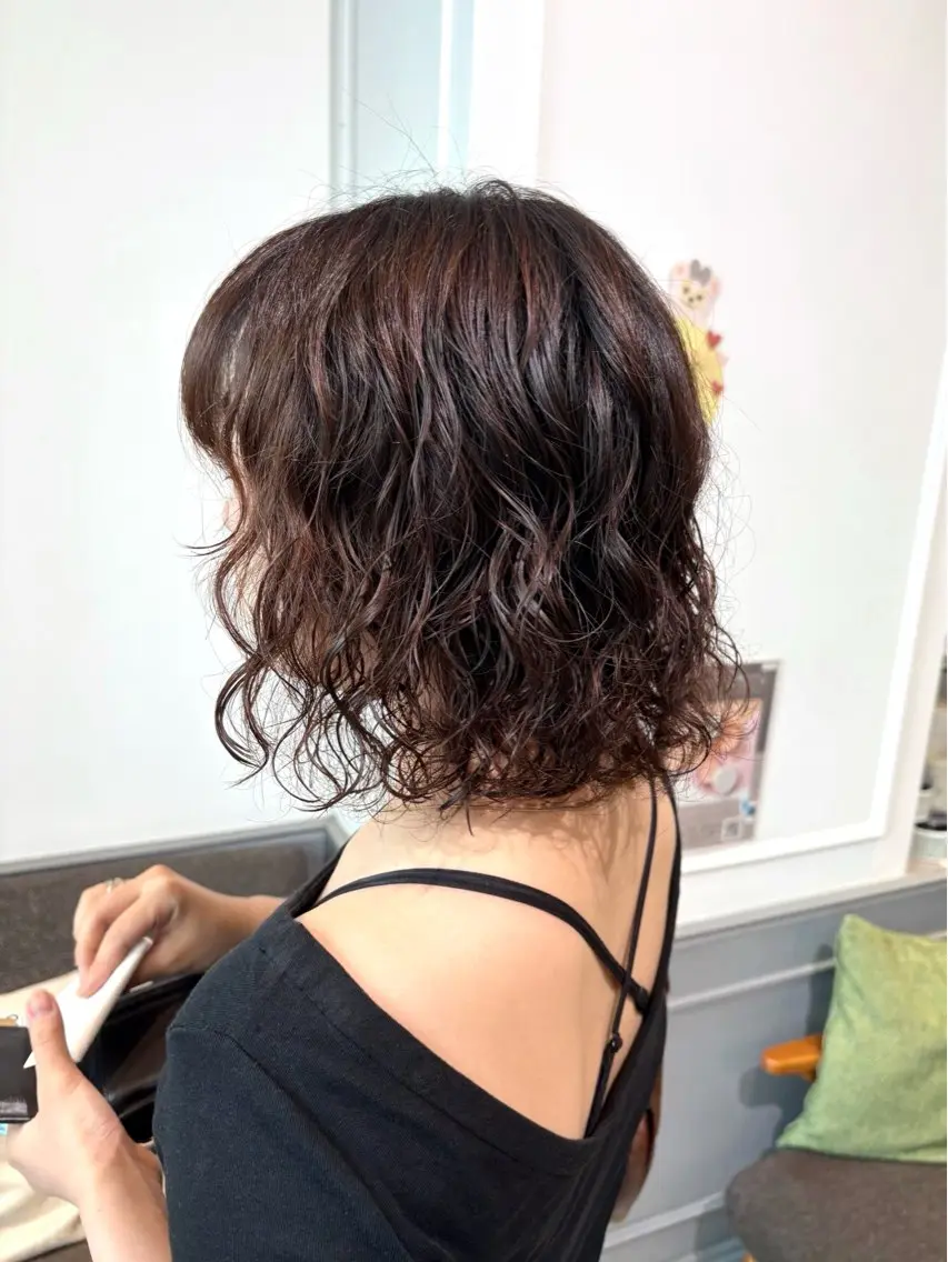カット＋パーマモデルの写真