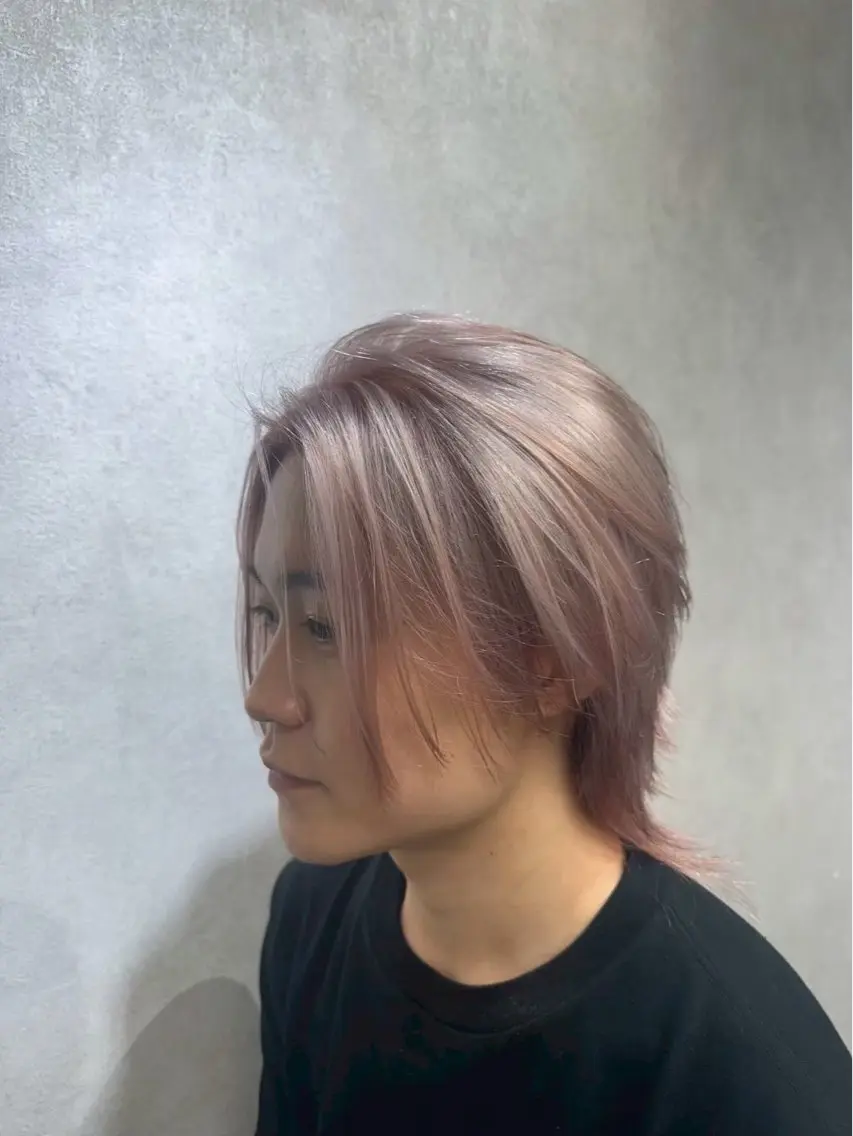 ミディアム カラー メンズ メンズブリーチ ブリーチ 透明感カラー ヘアカラー メンズ専門🔥/池袋 じゅんやのヘアスタイル