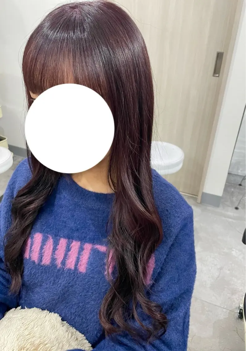 ロング ピンクブラウン 髙橋 百香のヘアスタイル