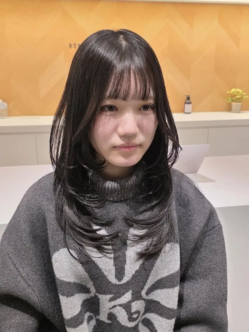 セミロング カット ヘアカラー ✂髪質改善ストレート NO.1 深澤 颯斗のヘアスタイル